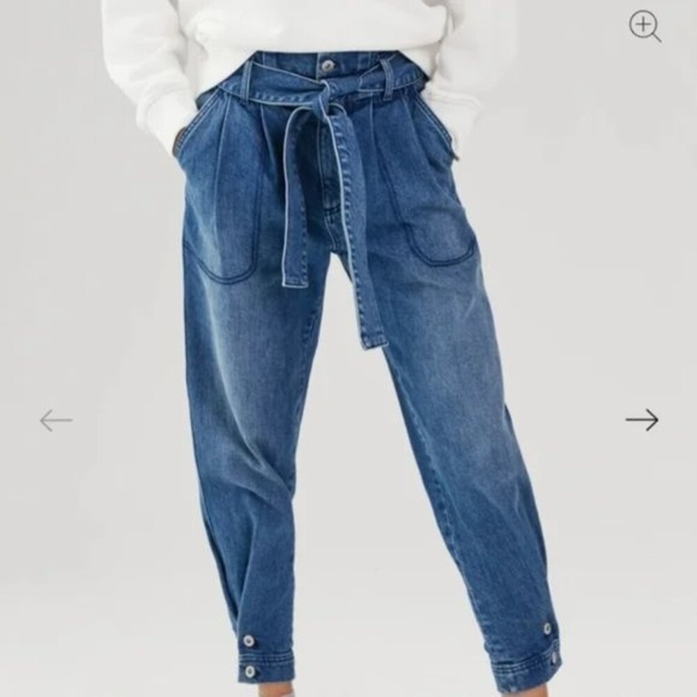 Something Navy Paperbag Jeans - size 4